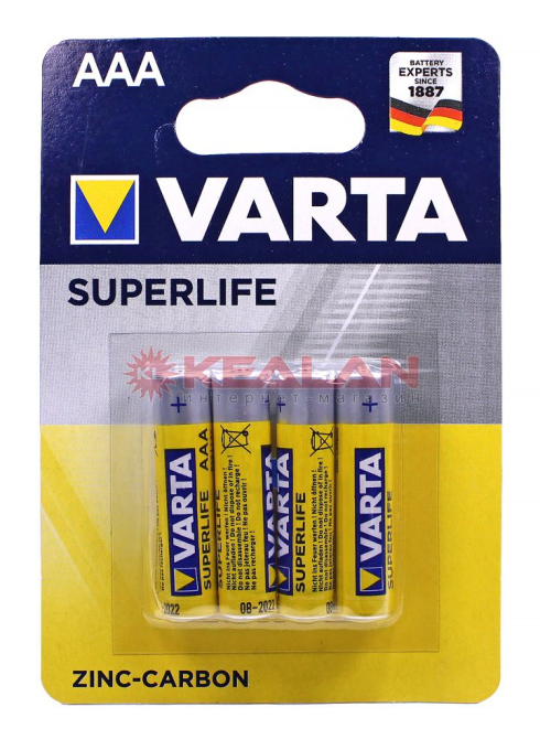 VARTA SUPERLIFE AAA батарейка, в упаковке 4 шт.