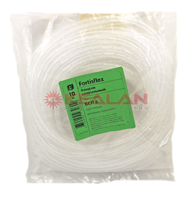 Fortisflex БСП-6 бандаж спиральный, белый, 10 м.