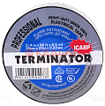 Картинка Terminator ICA8P изолента черная ПВХ, супер премиум класса, огнеупорная, 0,22 мм, 19 мм, 20 м. от интентернет-магазина КЕАЛАН