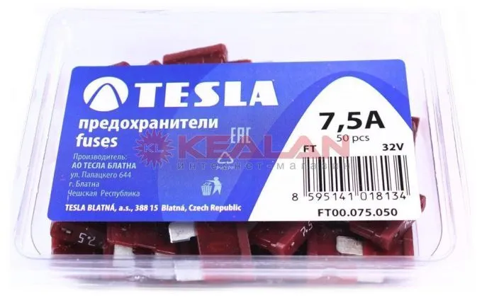 TESLA FT7,5 предохранитель ножевого типа, стандарт, 50 шт.