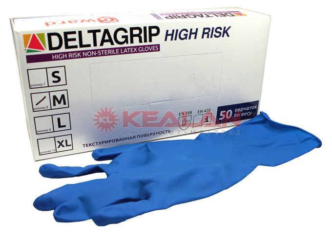 GWARD DELTAGRIP High Risk латексные перчатки неопудренные, 8/M