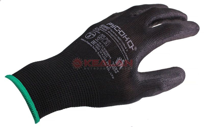 РУСОКО ЧЕРНЫЙ НЕФРИТ перчатки нейлоновые с полиуретановым покрытием, размер 8/M