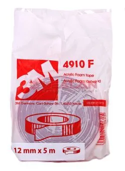 3M™ 4910 скотч, акриловая лента двухсторонняя прозрачная, 0,8 мм, 12 мм, 5 м.