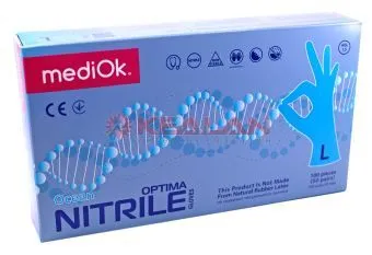 MEDIOK Optima нитриловые перчатки, голубые, размер L, 100 шт.