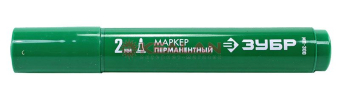 ЗУБР МП-300 заостренный перманентный маркер зеленый, 2 мм.