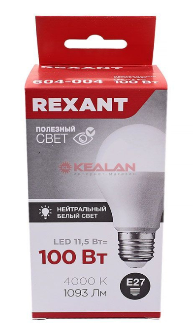 REXANT лампа светодиодная Груша A60 11,5Вт E27 1093Лм 4000K нейтральный свет