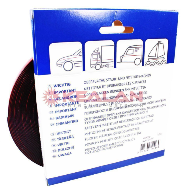 HPX HSA003 двухсторонняя акриловая лента HSA, черная, 9 мм, 10 м.