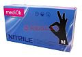Картинка MEDIOK нитриловые перчатки, черные, размер M, 100 шт. от интентернет-магазина КЕАЛАН