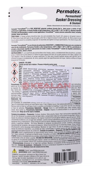 Permatex 85420 PermaShild бензостойкий уплотнитель прокладок, 59 мл.