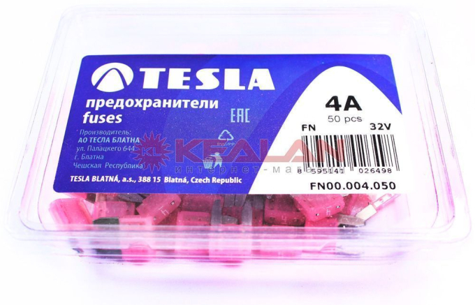 TESLA FN4 предохранитель ножевого типа, мини, 50 шт.