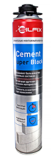 SILFIX Cement Super Block, клей-пена для газобетонных блоков, 750 мл.