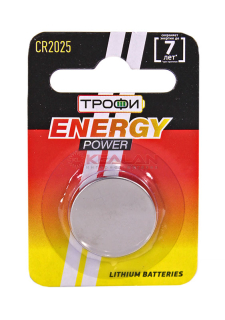 ТРОФИ CR2025 ENEGRY POWER литиевая батарейка, 1 шт.