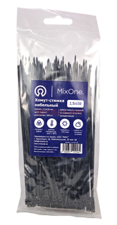 MixOne. 2,5х150 хомут-стяжка черный, 100 шт.