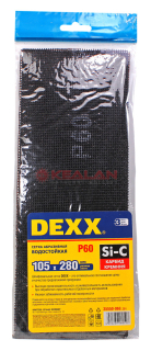 DEXX шлифовальная сетка абразивная, водостойкая, Р60, 105х280 мм, 3 листа.