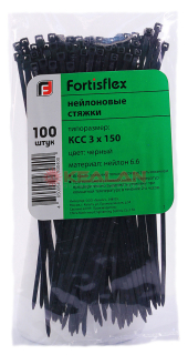 Fortisflex 150x2,5B стяжки кабельные, черные, 100 шт.