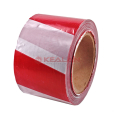 REXANT 19-3150 лента оградительная, цвет белый/красный, 75 мм, 100 м.