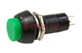REXANT 36-3042 выключатель-кнопка 250V 1А (2с) (ON)-OFF Б/Фикс зеленая, в упаковке 10 шт.